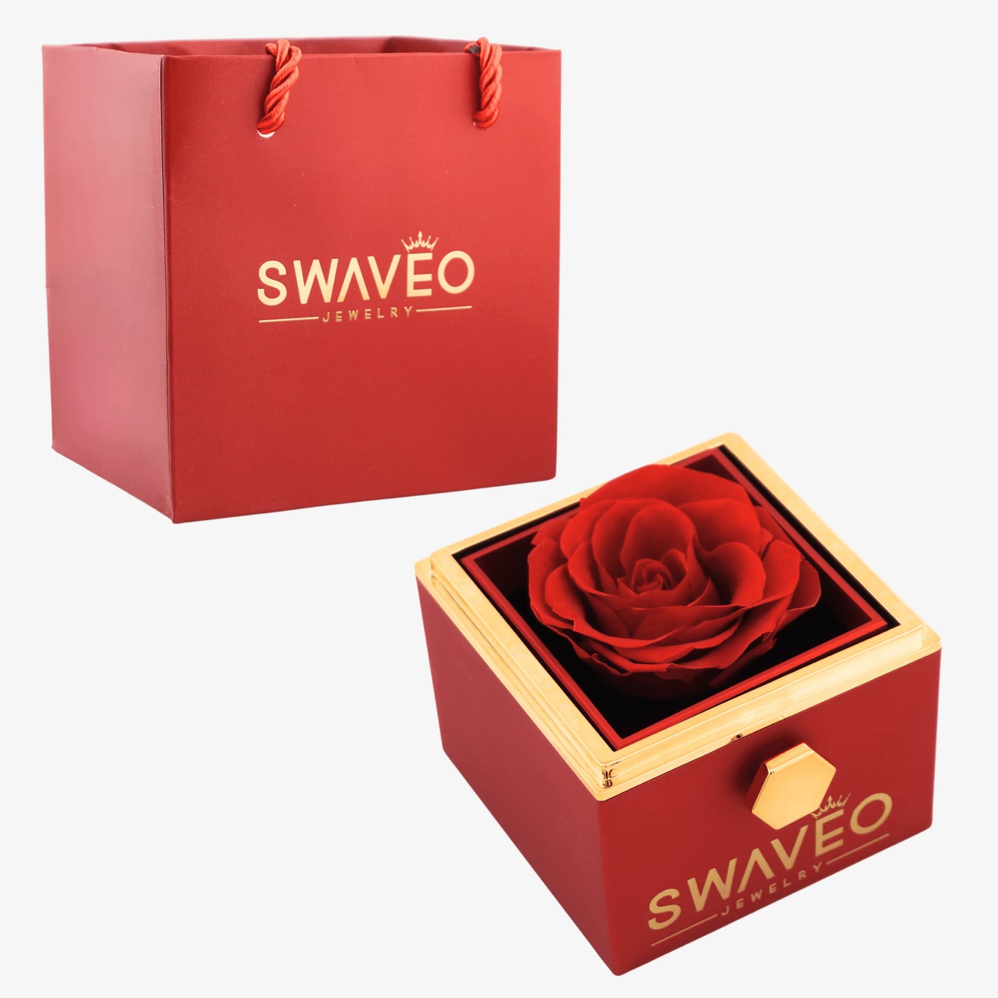 Rotating Rose Box (With Gift Bag) - Swaveo Jewelry