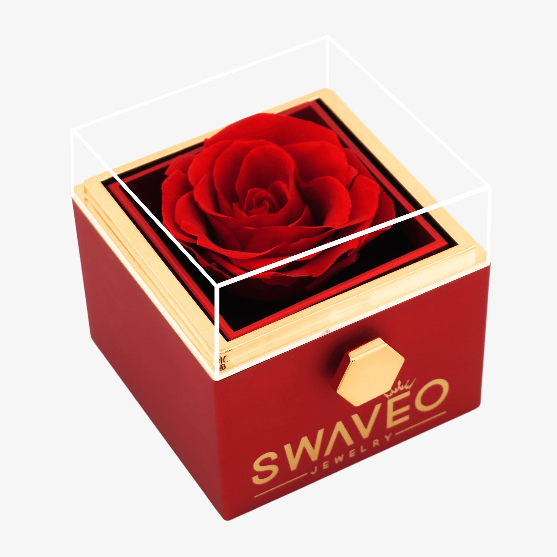 Rotating Forever Rose Box - W/ Promise Ring - Swaveo Jewelry