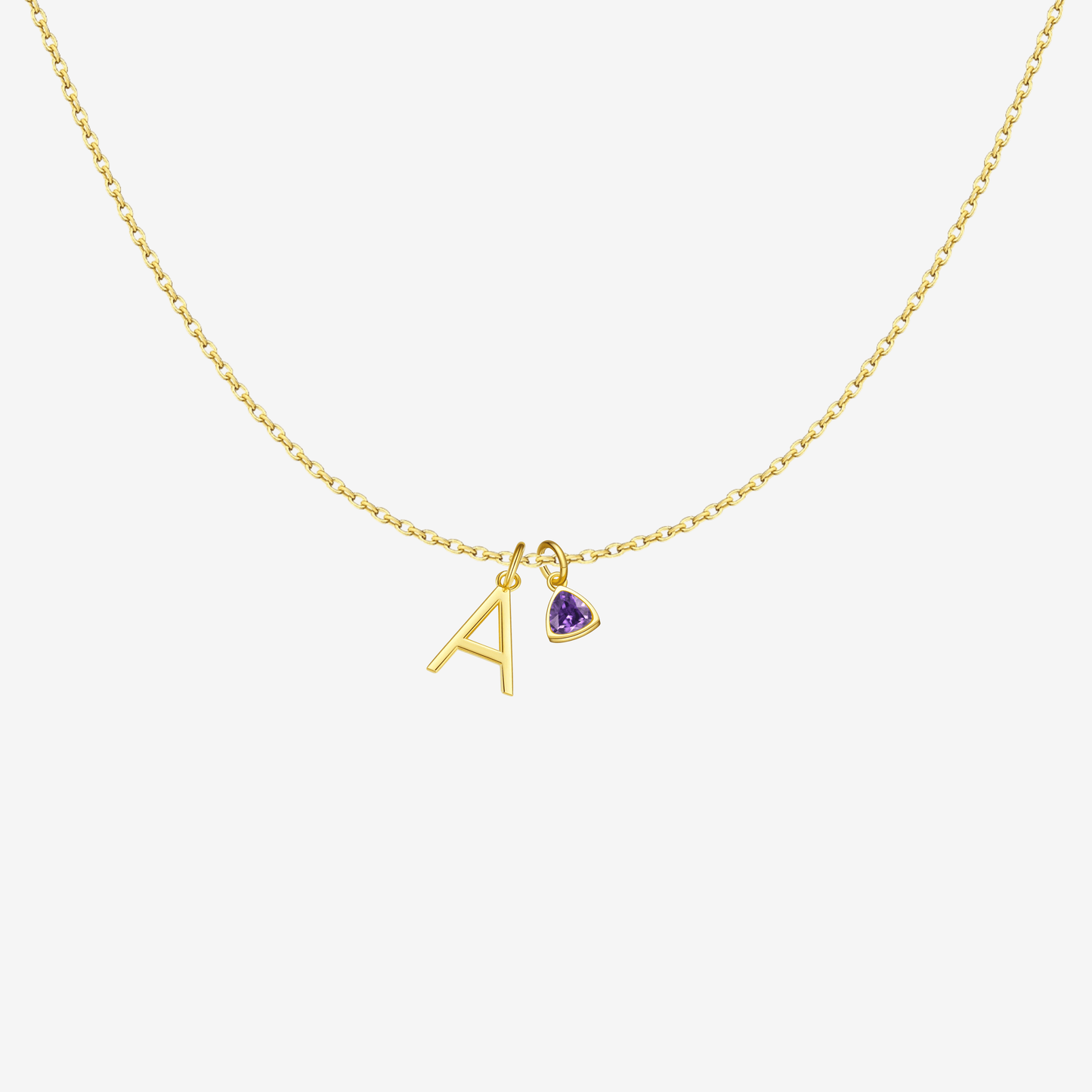 Initial & Birthstone Necklace