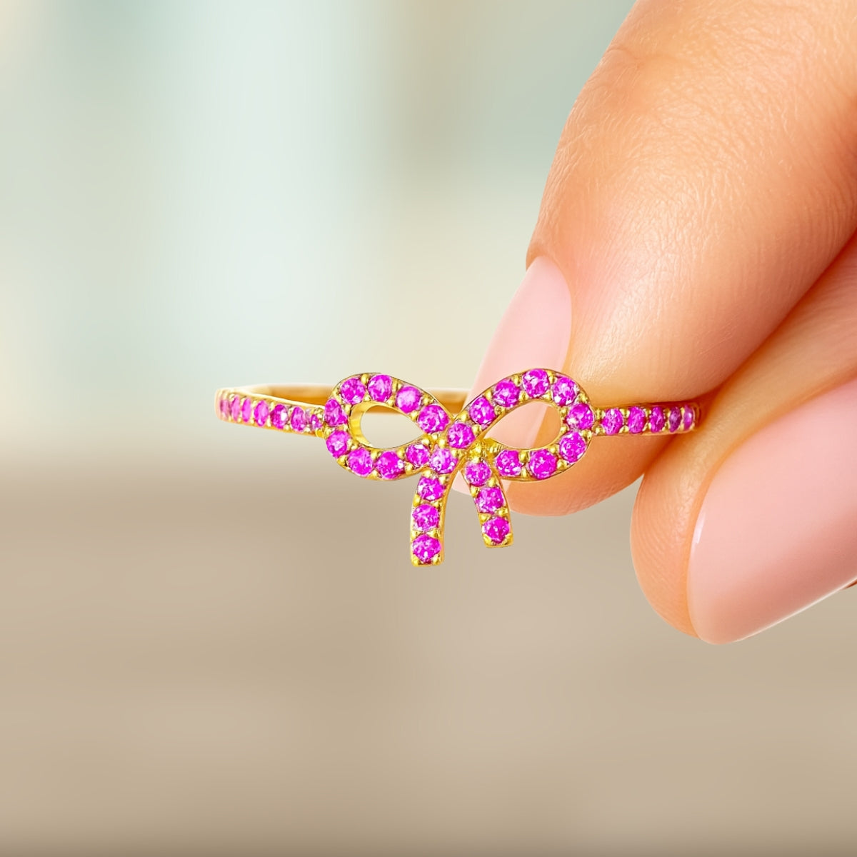 Pink Bow Promise Ring
