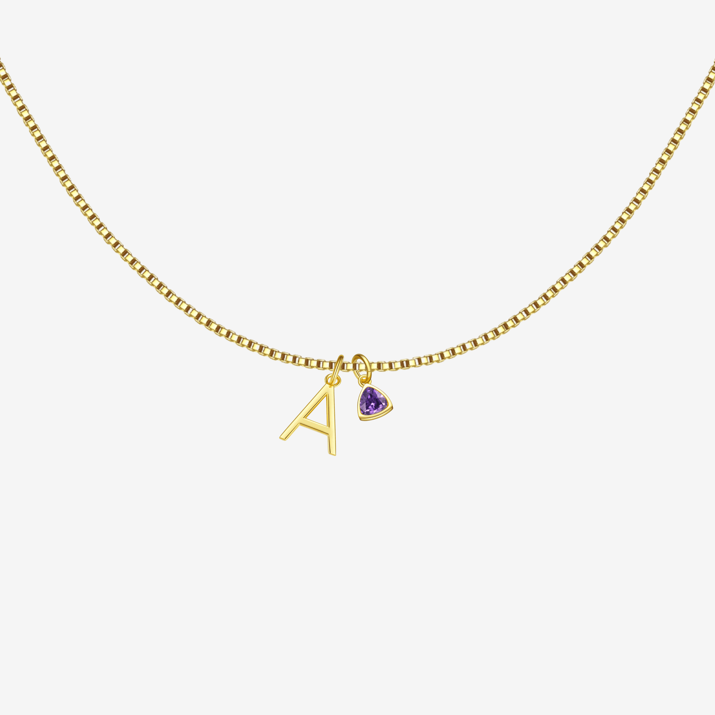 Initial & Birthstone Necklace