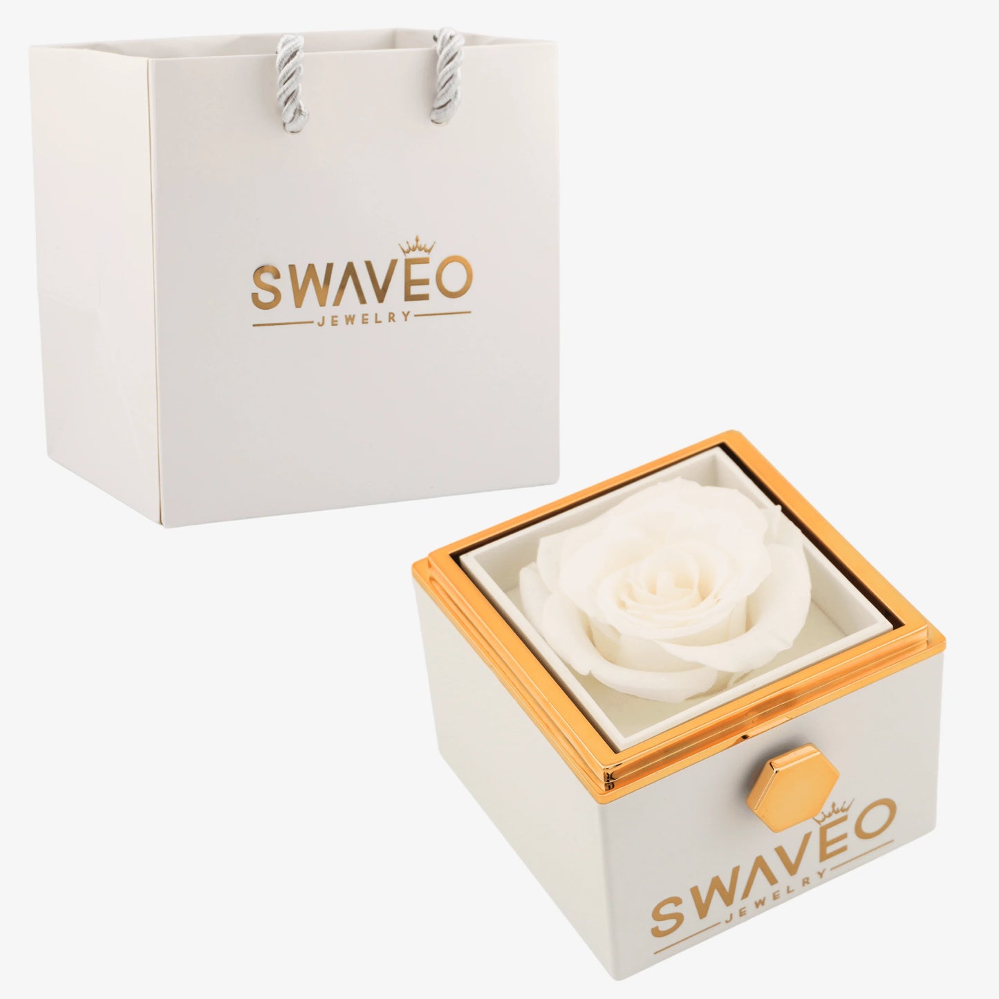 Rotating Rose Box (With Gift Bag) - Swaveo Jewelry