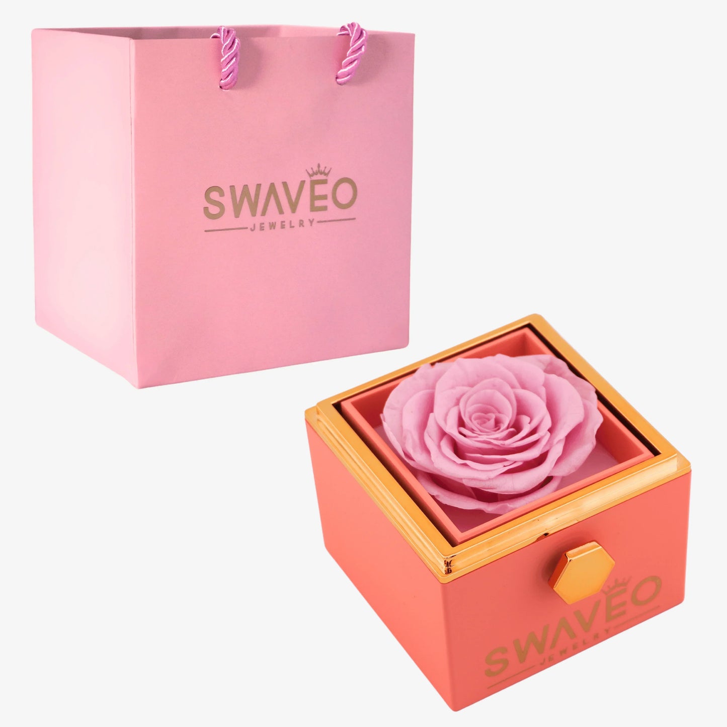 Rotating Rose Box (With Gift Bag) - Swaveo Jewelry