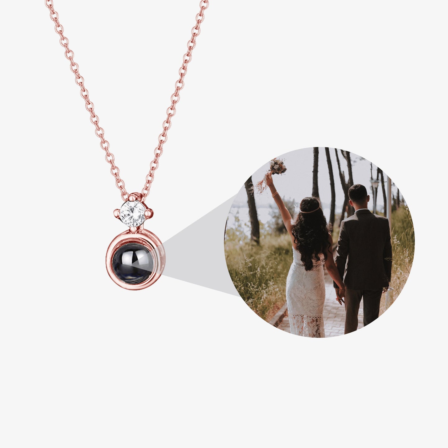 Diamond Necklace - W/ Photo Projection - Swaveo Jewelry