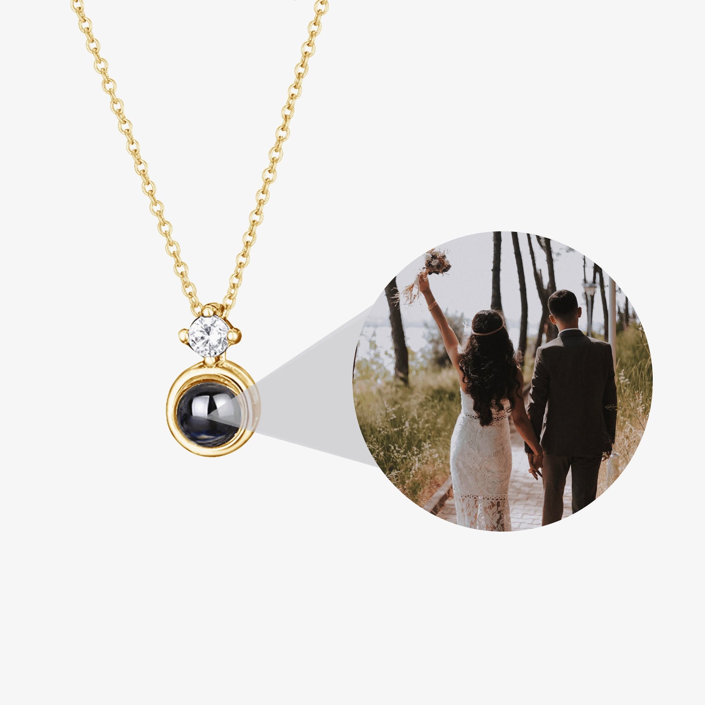 Diamond Necklace - W/ Photo Projection - Swaveo Jewelry