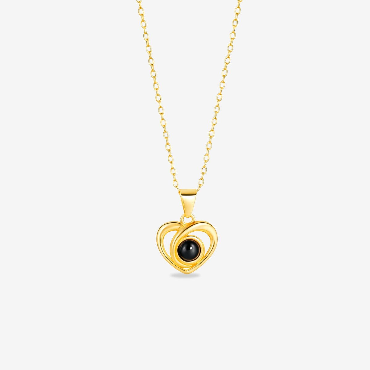 Cross-Heart Necklace - W/ Photo Projection