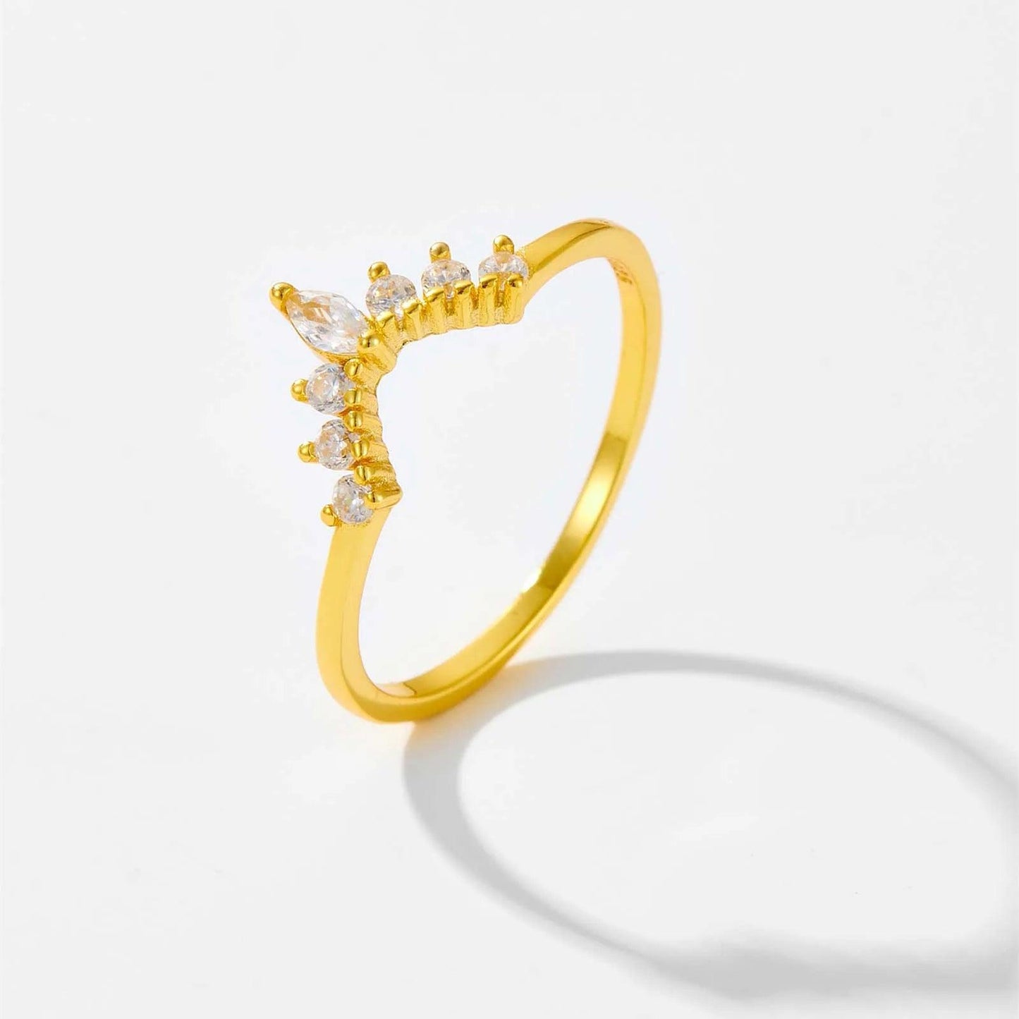 Crowned Heart Promise Ring - Swaveo Jewelry