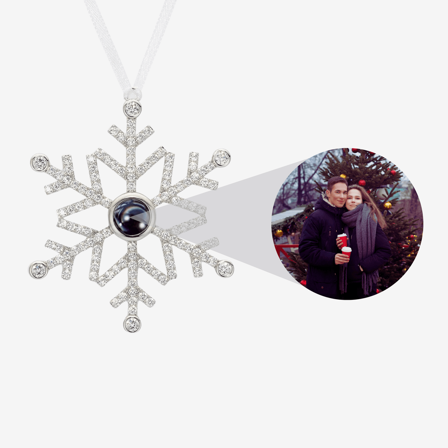 Snowflake Ornament W/ Photo Projection - Swaveo Jewelry
