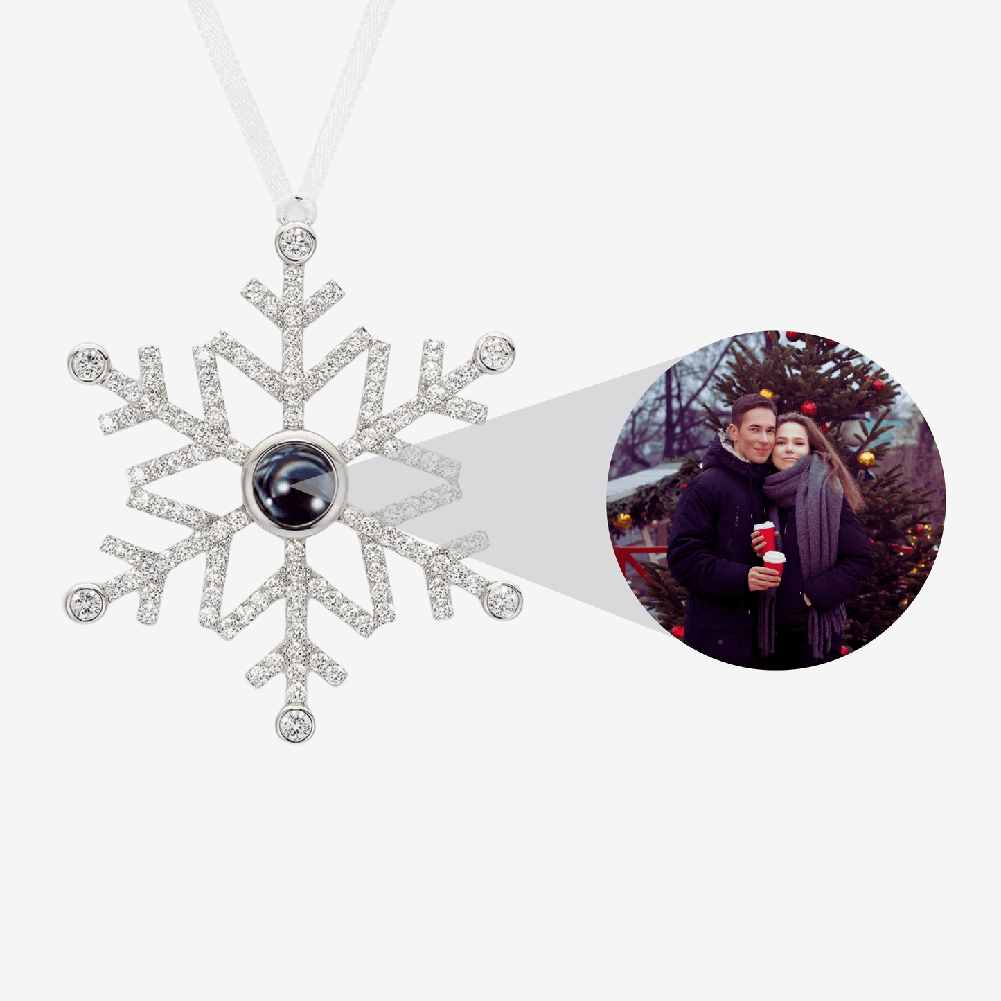Snowflake Ornament W/ Photo Projection - Swaveo Jewelry