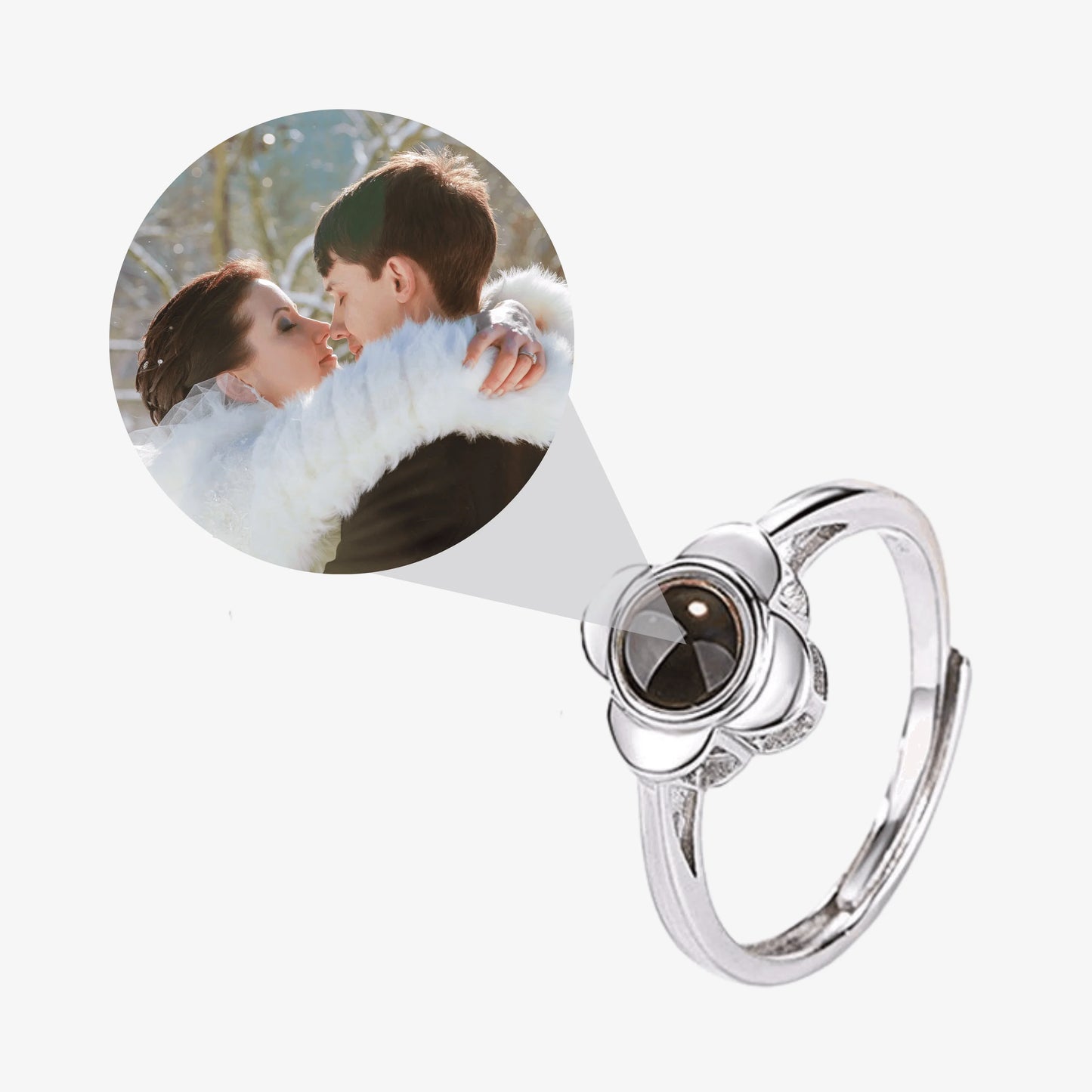 Flower Ring W/ Photo Projection - Swaveo Jewelry