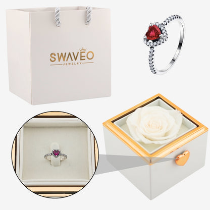 Flip Rose Box - W/ Promise Ring - Swaveo Jewelry
