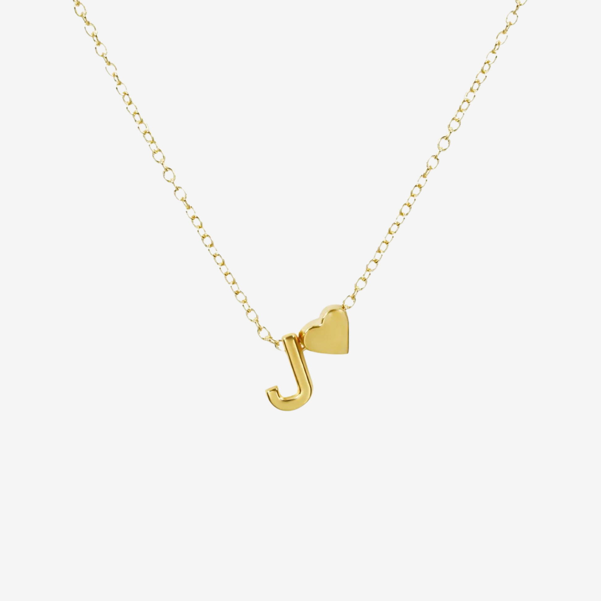 Heart Initial Pendant Necklace - Swaveo Jewelry