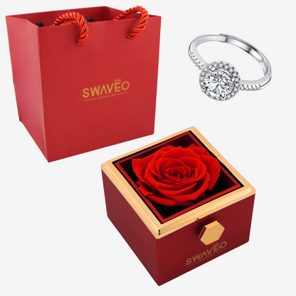 Forever Rose Box - W/ Promise Ring - Swaveo Jewelry