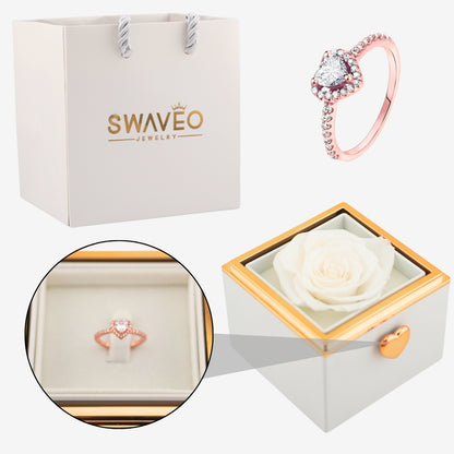 Flip Rose Box - W/ Promise Ring - Swaveo Jewelry