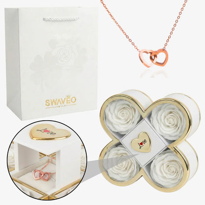 Boîte Signature Rose avec Collier Gravé
