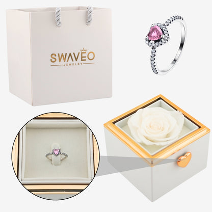 Flip Rose Box - W/ Promise Ring - Swaveo Jewelry