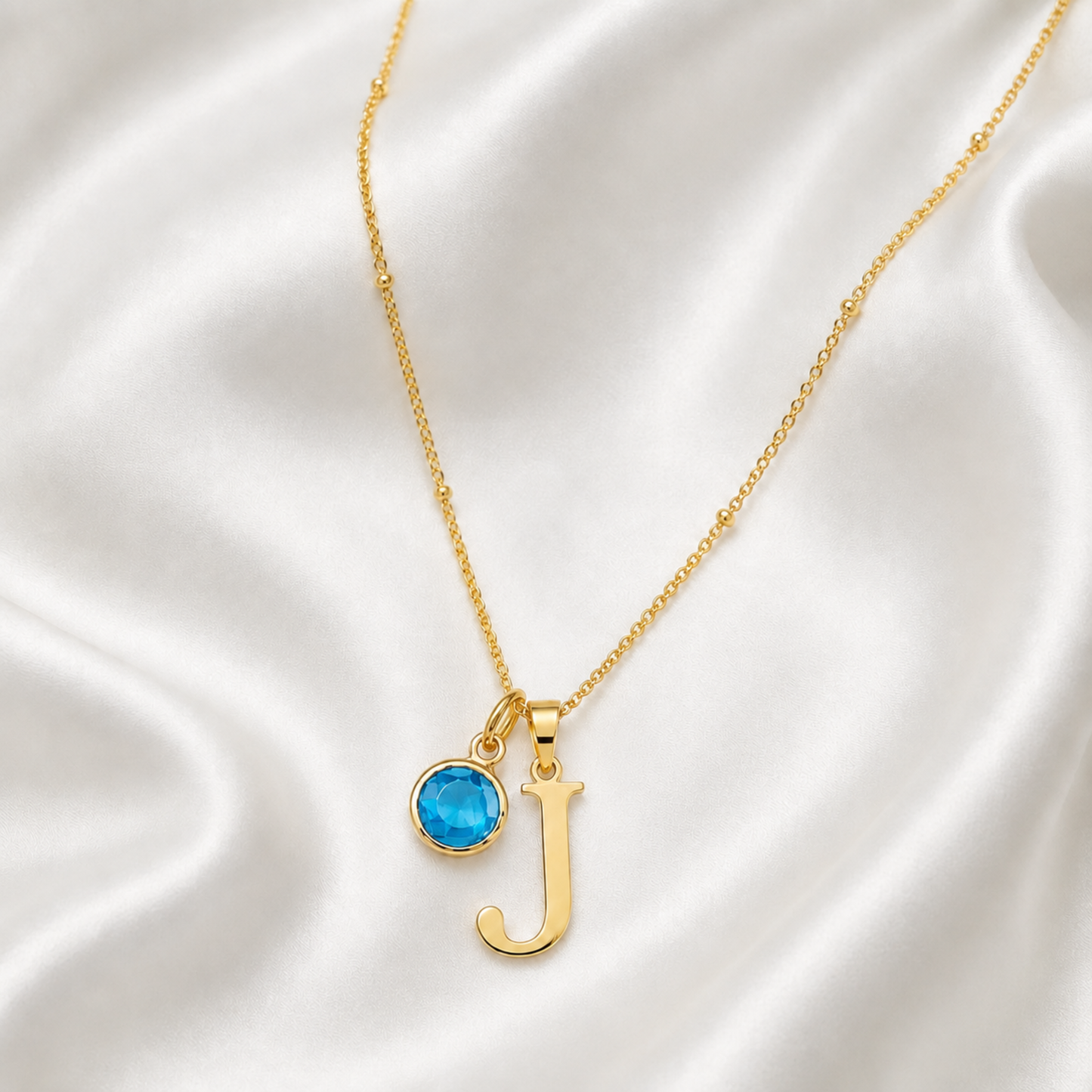 Initial & Birthstone Necklace