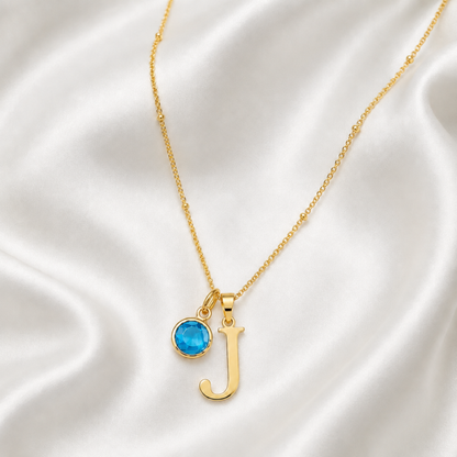 Initial & Birthstone Necklace