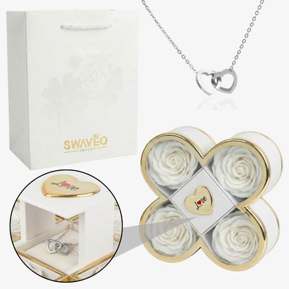 Boîte Signature Rose avec Collier Gravé