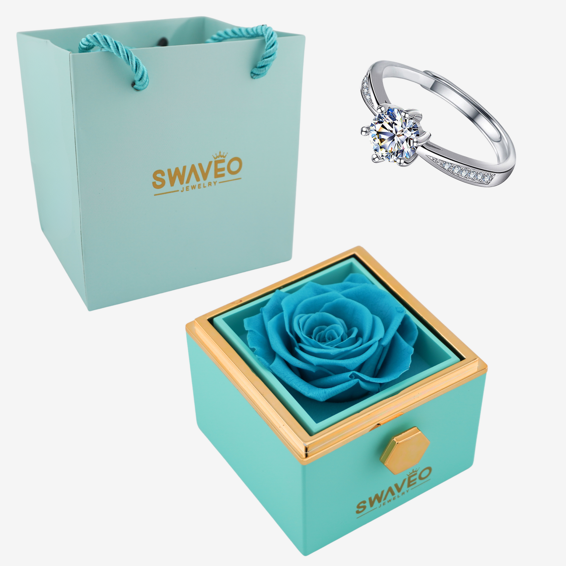 Forever Rose Box - W/ Promise Ring - Swaveo Jewelry