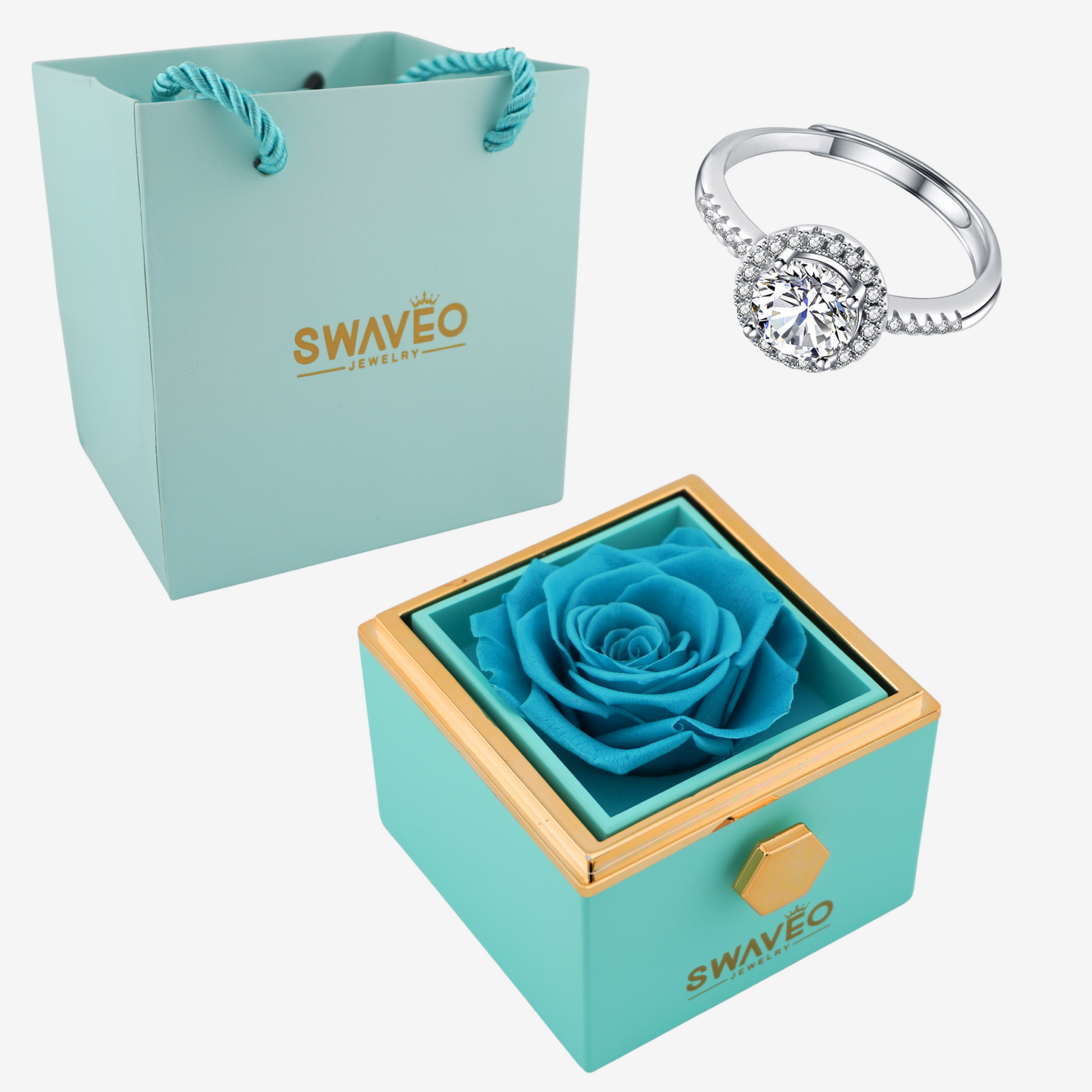 Forever Rose Box - W/ Promise Ring - Swaveo Jewelry