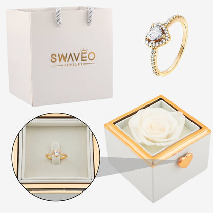 Flip Rose Box - W/ Promise Ring - Swaveo Jewelry