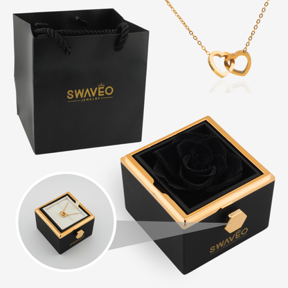 Forever Rose Box - W/ Engraved Heart Necklace - Swaveo Jewelry