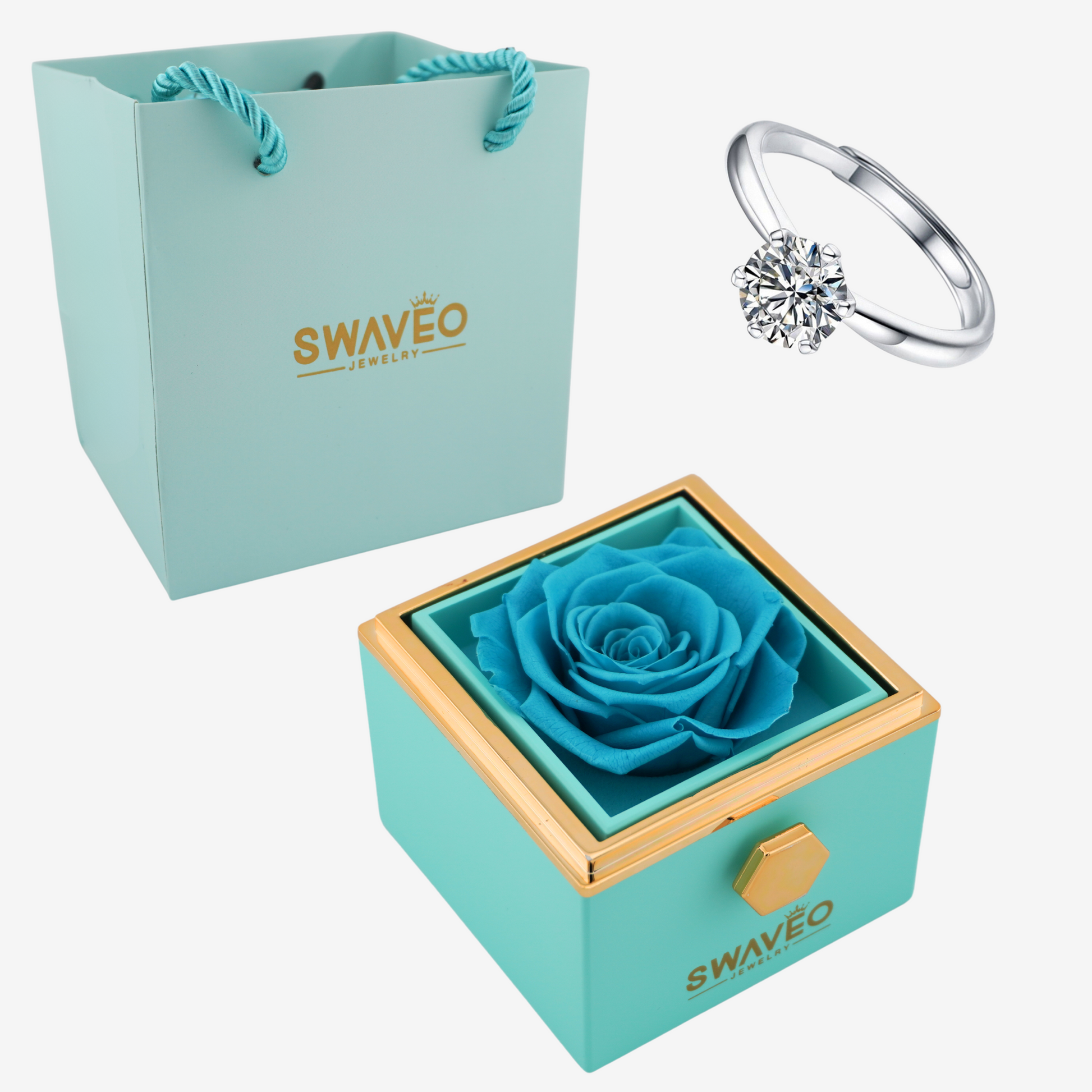 Forever Rose Box - W/ Promise Ring - Swaveo Jewelry