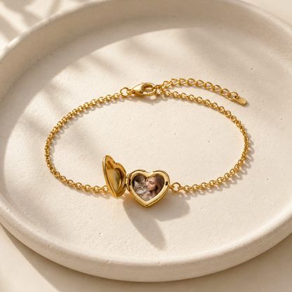 Heart Photo Locket Bracelet
