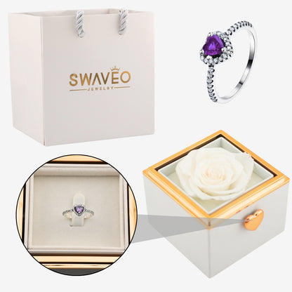 Flip Rose Box - W/ Promise Ring - Swaveo Jewelry