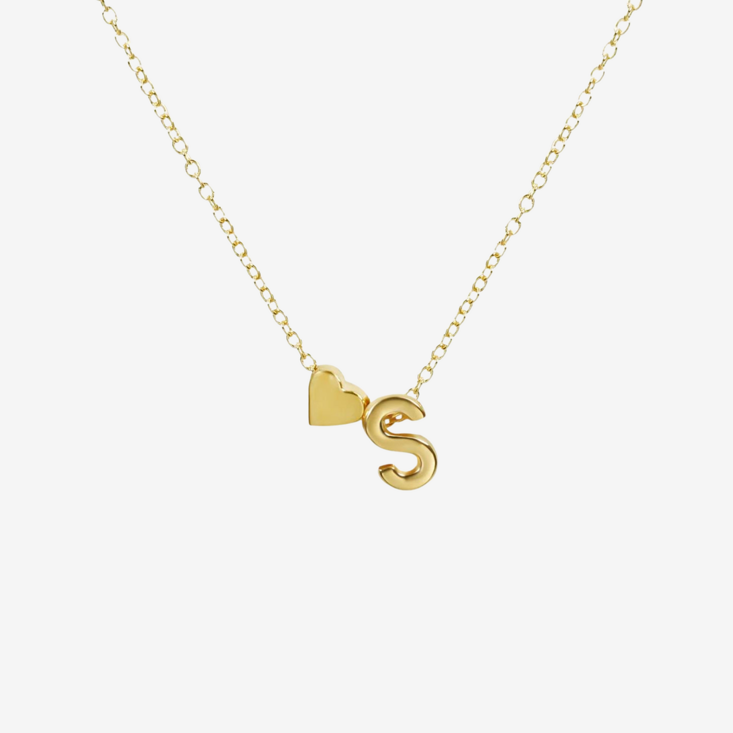 Heart Initial Pendant Necklace - Swaveo Jewelry