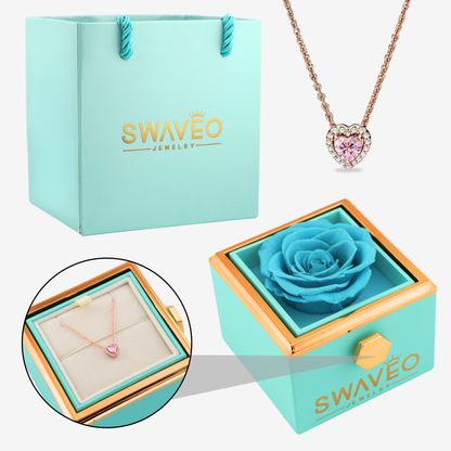 Forever Rose Box W/ Eternal Heart Necklace