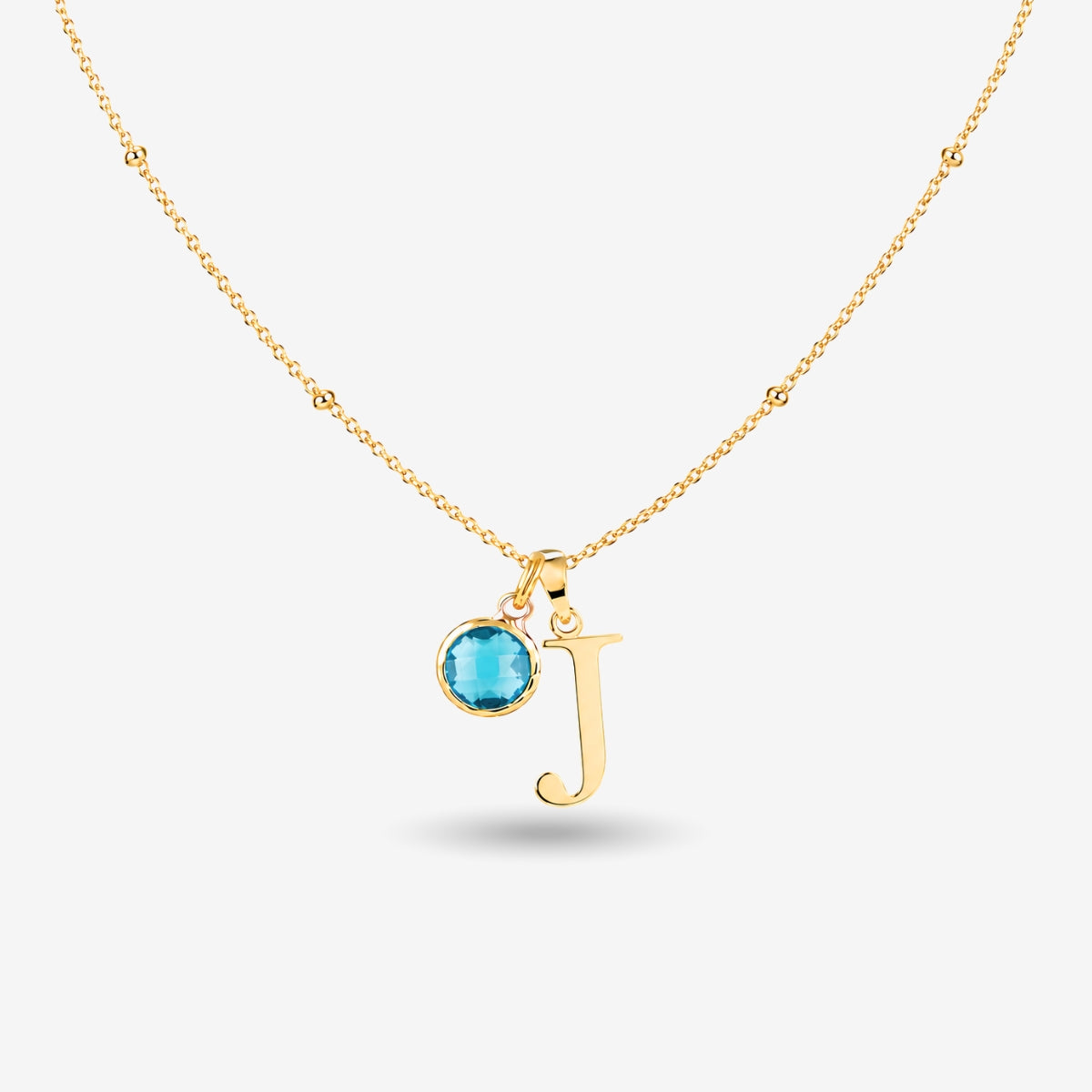 Initial & Birthstone Necklace