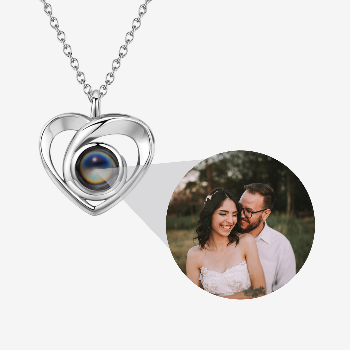 Cross-Heart Necklace - W/ Photo Projection - Swaveo Jewelry