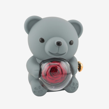 Forever Rose Bear W/ Engraved Necklace