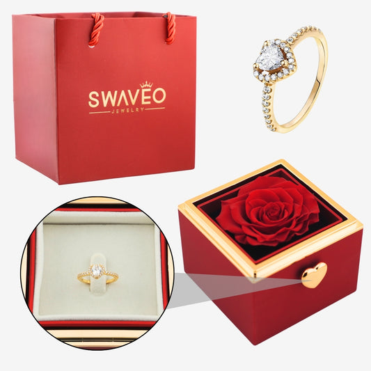 Flip Rose Box - W/ Promise Ring - Swaveo Jewelry
