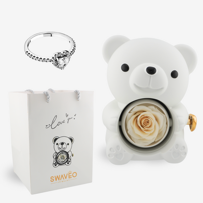 Forever Rose Bear W/ Promise Ring - Swaveo Jewelry