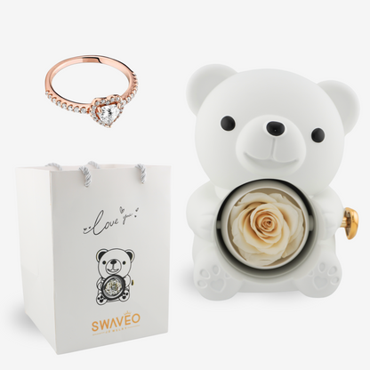 Forever Rose Bear W/ Promise Ring - Swaveo Jewelry