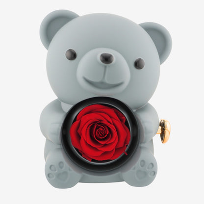 Forever Rose Bear W/ Engraved Necklace