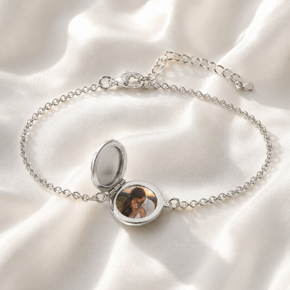 Round Photo Locket Bracelet