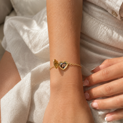 Heart Photo Locket Bracelet