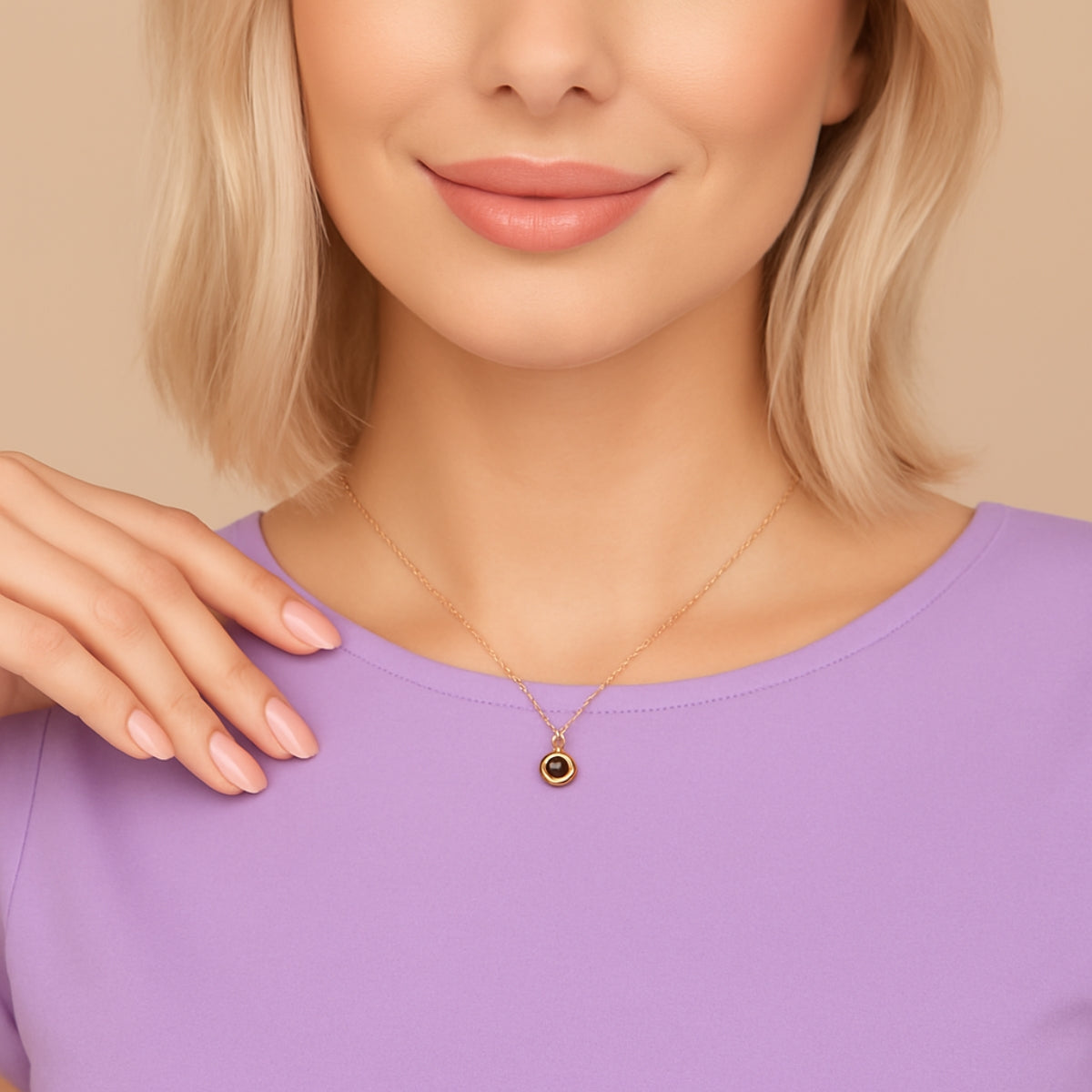 Circle Necklace - W/ Photo Projection