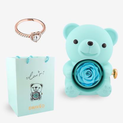 Forever Rose Bear W/ Promise Ring - Swaveo Jewelry