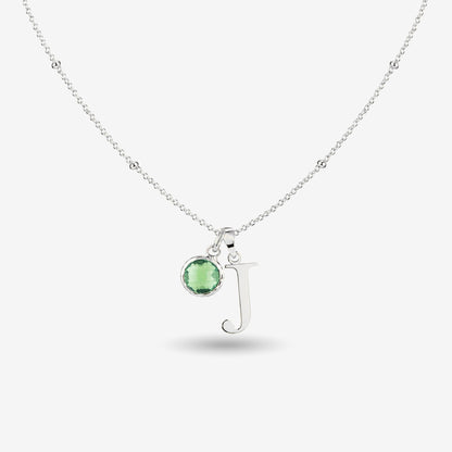 Initial & Birthstone Necklace