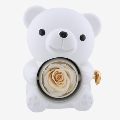 Forever Rose Bear W/ Engraved Necklace