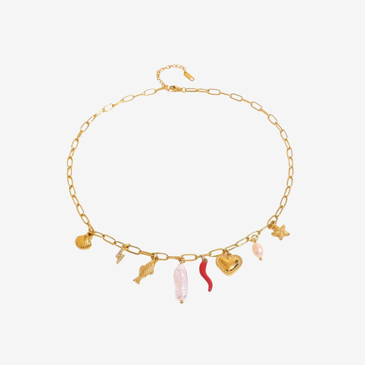 Summer Love Chain Charm Necklace