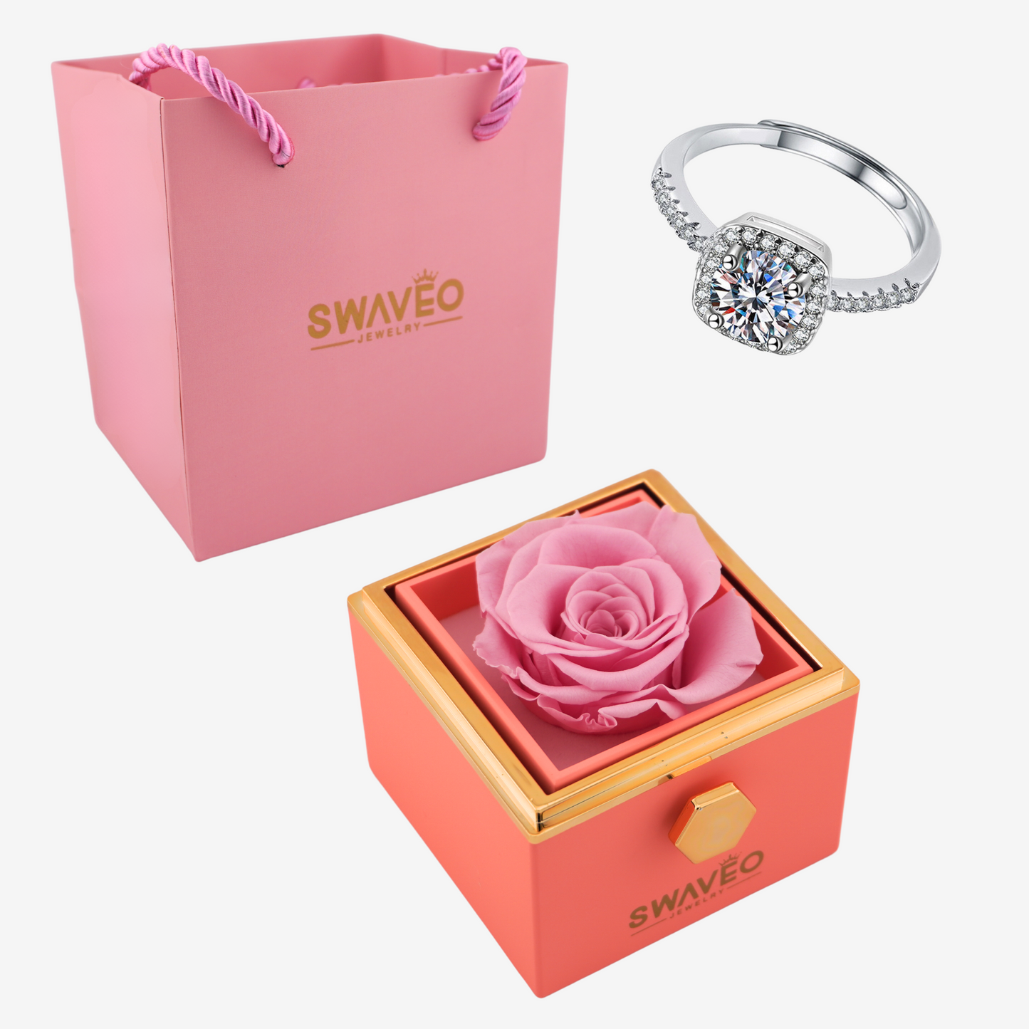 Forever Rose Box - W/ Promise Ring - Swaveo Jewelry