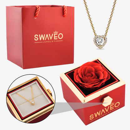 Forever Rose Box W/ Eternal Heart Necklace