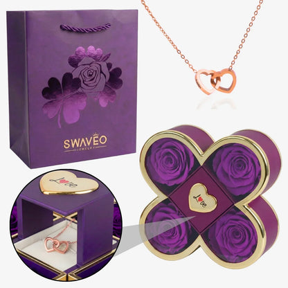 Boîte Signature Rose avec Collier Gravé