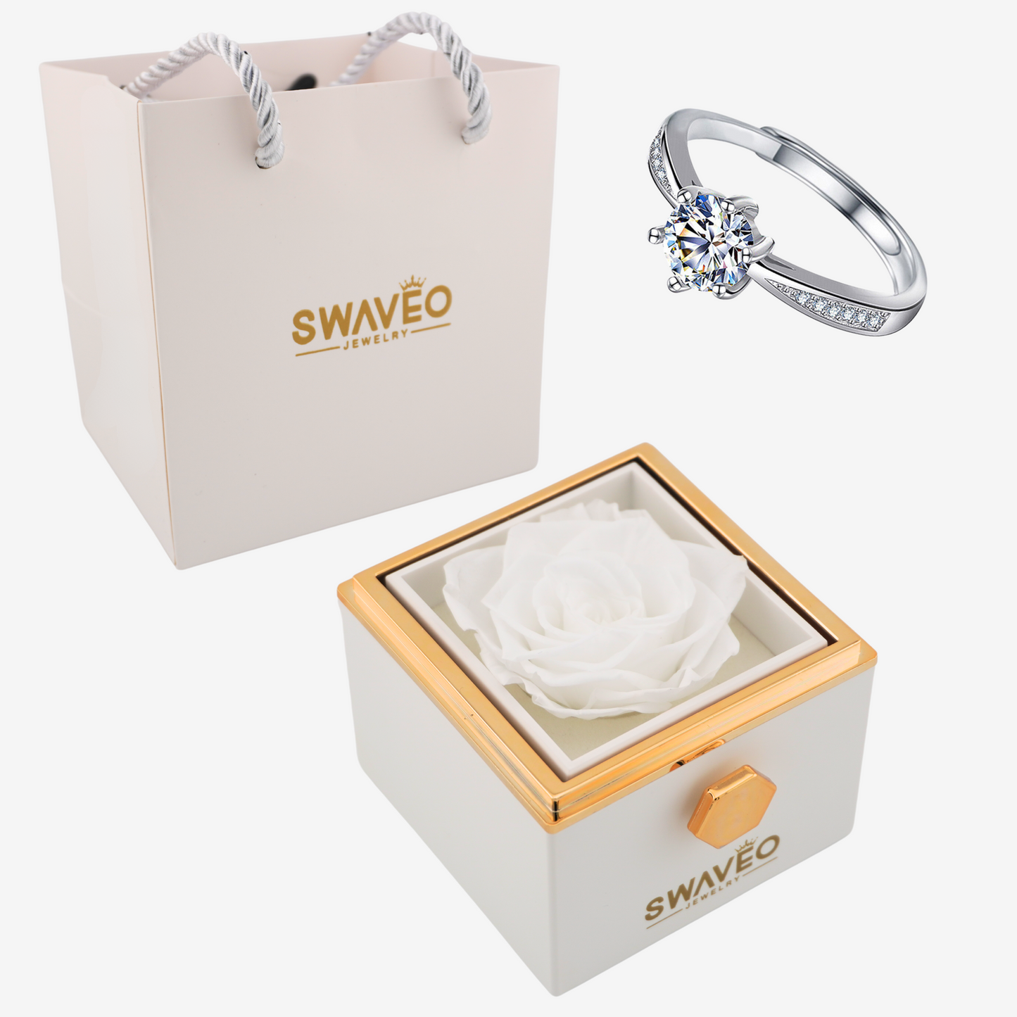 Forever Rose Box - W/ Promise Ring - Swaveo Jewelry